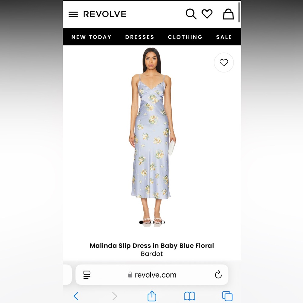 Malinda Slip Dress in Baby Blue Floral- size 6